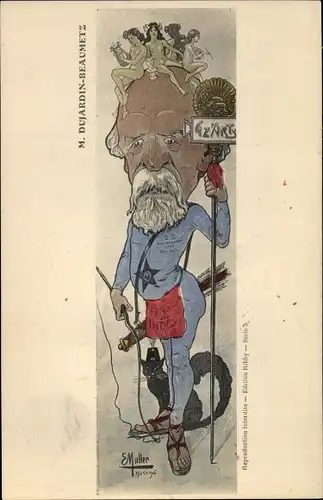 Künstler Ak Muller, E., Étienne Dujardin-Beaumetz, Karikatur