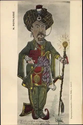 Künstler Ak Muller, E., Raymond Poincaré, Politiker, Karikatur
