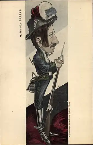 Künstler Ak Muller, E., Französischer Politiker Maurice Barrès, Portrait, Karikatur