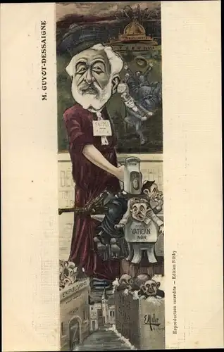 Künstler Ak Muller, E., Französischer Politiker Edmond Guyot-Dessaigne, Portrait, Karikatur