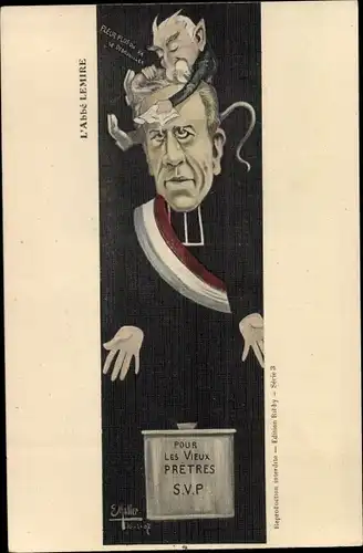 Künstler Ak Muller, E., L'Abbe Lemire, Karikatur