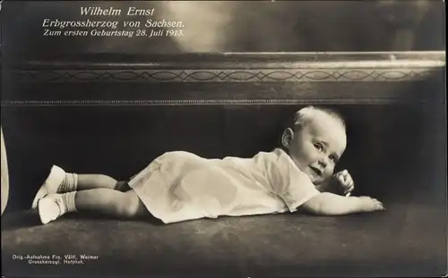 Ak Prinz Wilhelm Ernst von Sachsen Weimar Eisenach als Baby