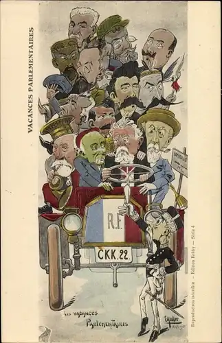 Künstler Ak Muller, E., Les Vacances Parlementaires, Politiker, Karikatur