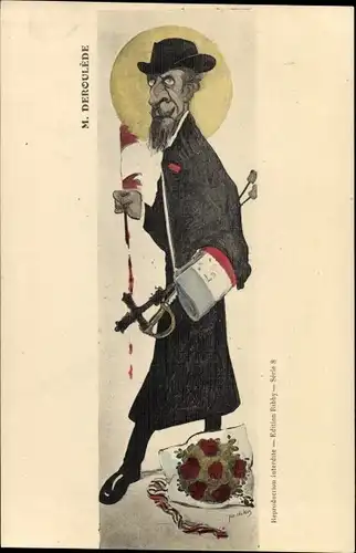Künstler Ak Schriftsteller und Politiker Paul Déroulède, Karikatur