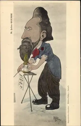 Künstler Ak Muller, E., Politiker Jules Guesde, Karikatur