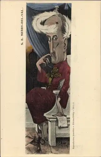 Künstler Ak Muller, E., Rafael Merry del Val, Karikatur