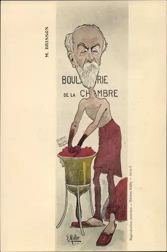 Künstler Ak Muller, E., Politiker Henri Brisson, Karikatur