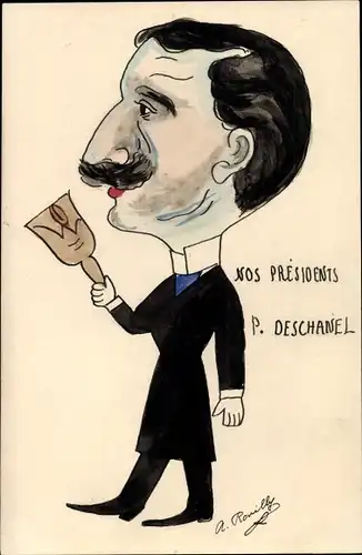 Künstler Ak Nos Presidents, Paul Deschanel, Portrait, Karikatur