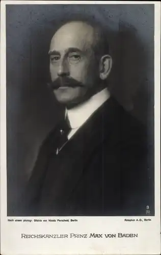 Ak Reichskanzler Prinz Max von Baden, Portrait