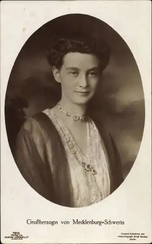 Ak Großherzogin Alexandra von Mecklenburg Schwerin, Portrait