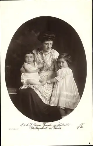 Ak Prinzessin Henriette zu Hohenlohe-Schillingsfürst mit Kindern, BKWI 868/218