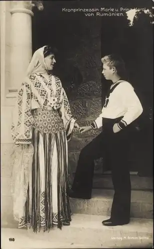 Ak Kronprinzessin Marie und Prinz Karol von Rumänien