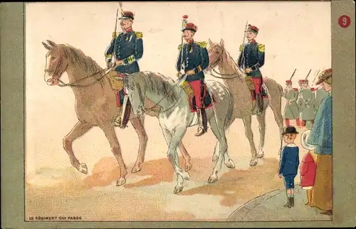 Ak Paris, Le Regiment qui Passe, französische Soldaten