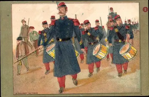 Ak Paris, Le Regiment qui Passe, französische Soldaten