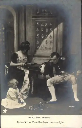 Ak Napoleon Intime, Scene VI, Premiere lecon de strategie, Theaterszene