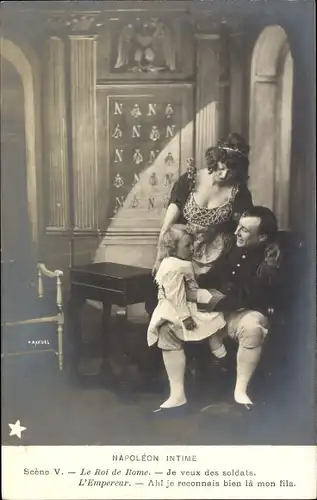 Ak Napoleon Intime, Scene V, Le Roi de Rome, l'Empereur