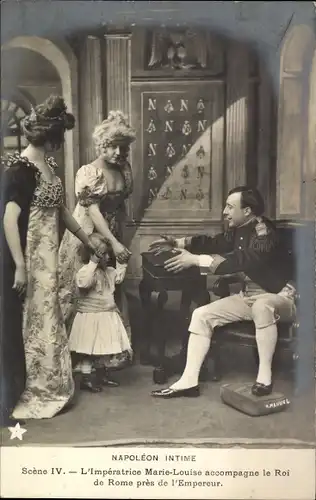 Ak Napoleon Intime, Scene IV, L'Imperatrice Marie Louise accompagne le Roi de Rome