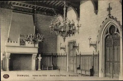 Ak Diksmuide Dixmude Westflandern, Hotel de Ville, Salle des Fetes