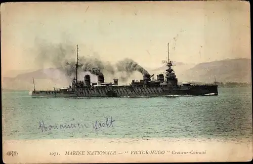 Ak Französisches Kriegsschiff, Croiseur Cuirasse Victor Hugo