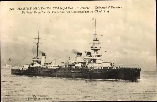 Ak Französisches Kriegsschiff Patrie, Cuirasse d'Escadre