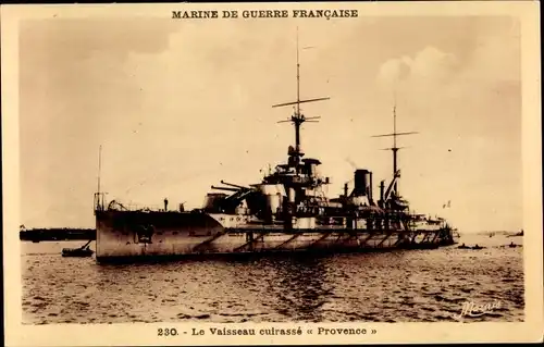 Ak Französisches Kriegsschiff, Le Vaisseau cuirasse Provence