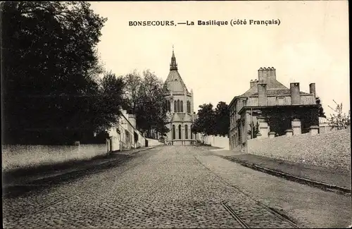 Ak Bon Secours Bonsecours Péruwelz Hennegau, La Basilique (cote Francais)