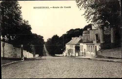 Ak Bon Secours Bonsecours Péruwelz Hennegau, Route de Condé