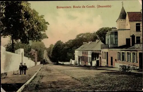 Ak Bon Secours Bonsecours Péruwelz Hennegau Route de Condé (Descente)