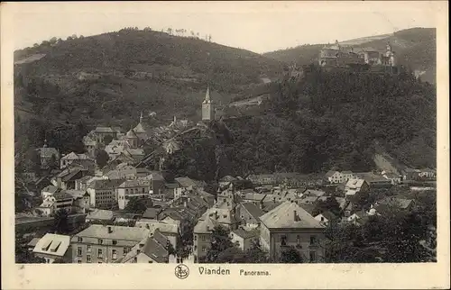 Ak Vianden Luxemburg, Panorama