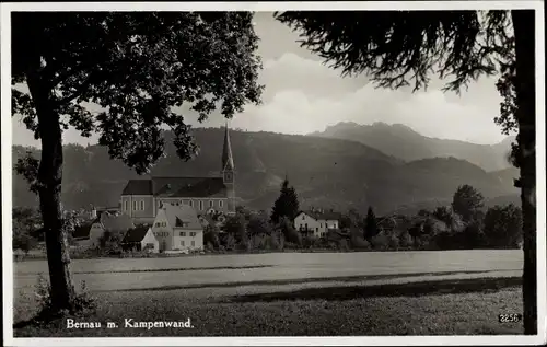 Ak Bernau am Chiemsee, Panorama, Kirche, Kampenwand