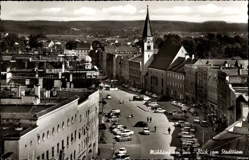 Ak Mühldorf am Inn, Blick vom Stadtturm