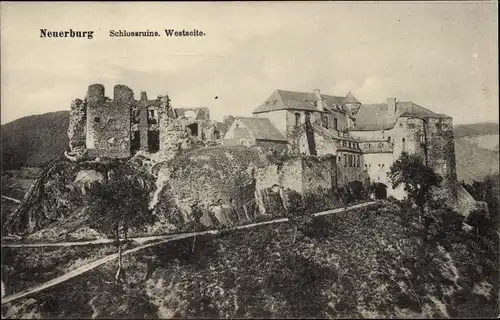 Ak Neuerburg in der Eifel, Schlossruine, Westseite