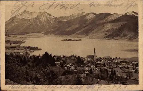 Ak Schliersee in Oberbayern, Brecherspitze und Bodenschreid