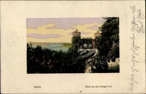 Ak Mainz am Rhein, Blick von den Anlagen aus