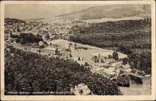 Ak Jonsdorf in Sachsen, Zittauer Gebirge, Blick vom Nonnenfelsen