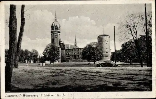 Ak Lutherstadt Wittenberg, Schloß mit Kirche