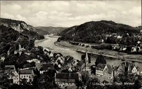 Ak Stadt Wehlen an der Elbe Sachsen, Panorama