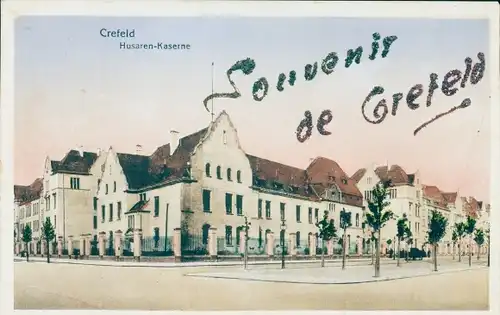 Ak Krefeld am Niederrhein, Husaren Kaserne
