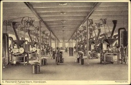 Künstler Ak Hamburg Wandsbek, Reichardt Kakao Werk, Röstapparate
