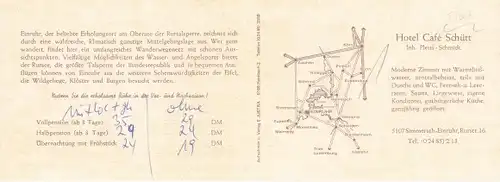 Klapp Ak Einruhr Simmerath in der Eifel, Hotel Cafe Schütt