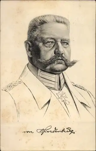 Künstler Ak Generalfeldmarschall Paul von Hindenburg, Portrait, Stengel 49185