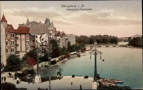 Ak Kaliningrad Königsberg Ostpreußen, Schlossteichpromenade