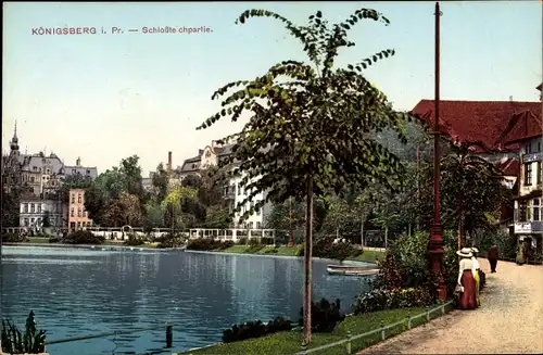 Ak Kaliningrad Königsberg Ostpreußen, Schlossteichpartie