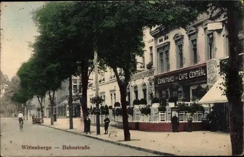 Ak Wittenberge an der Elbe Prignitz, Bahnstraße, Café Central