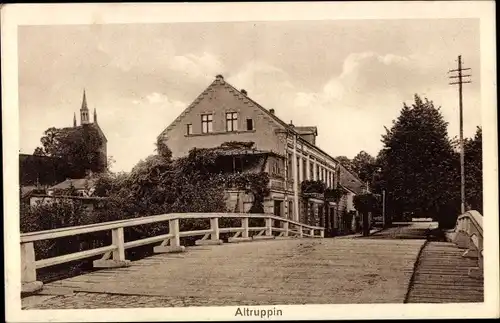 Ak Altruppin Neuruppin in Brandenburg, Brückenpartie, Haus