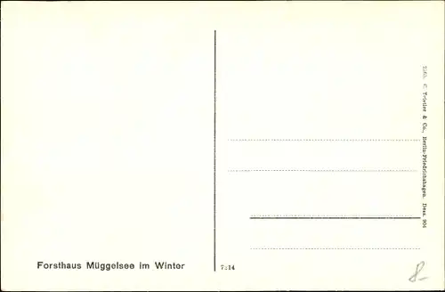 Ak Berlin Köpenick, Forsthaus Müggelsee im Winter