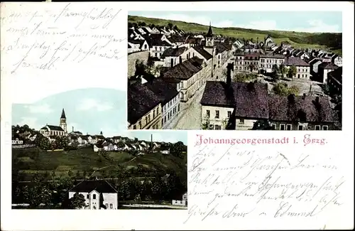 Ak Johanngeorgenstadt im Erzgebirge Sachsen, Panorama vom Ort