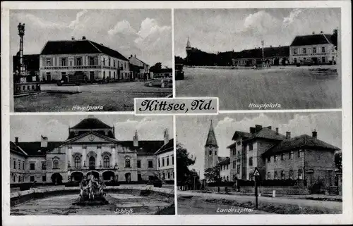 Ak Kittsee Burgenland, Hauptplatz, Schloss, Landesspital