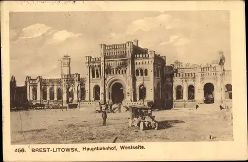 Ak Brest Litowsk Weißrussland, Hauptbahnhof