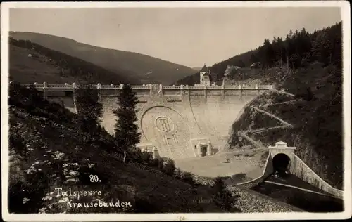 Foto Ak Spindlermühle Riesengebirge Reg. Königgrätz, Talsperre Krausebauden